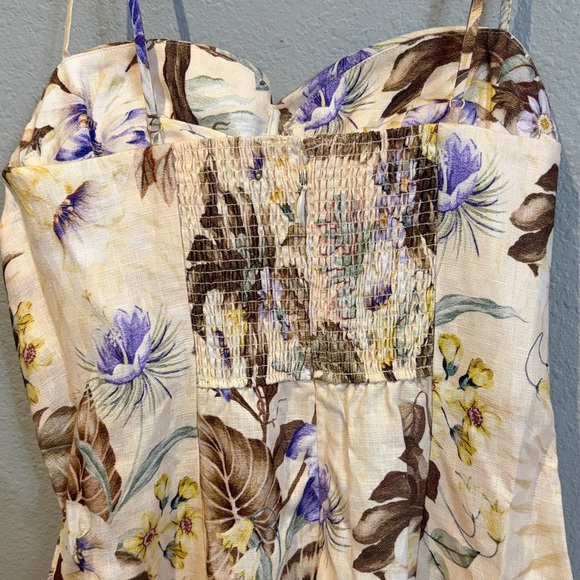 Zimmermann COCO TIE FRONT MIDI LINEN DRESS AU 1= US 6 NWOT - Picture 10 of 17